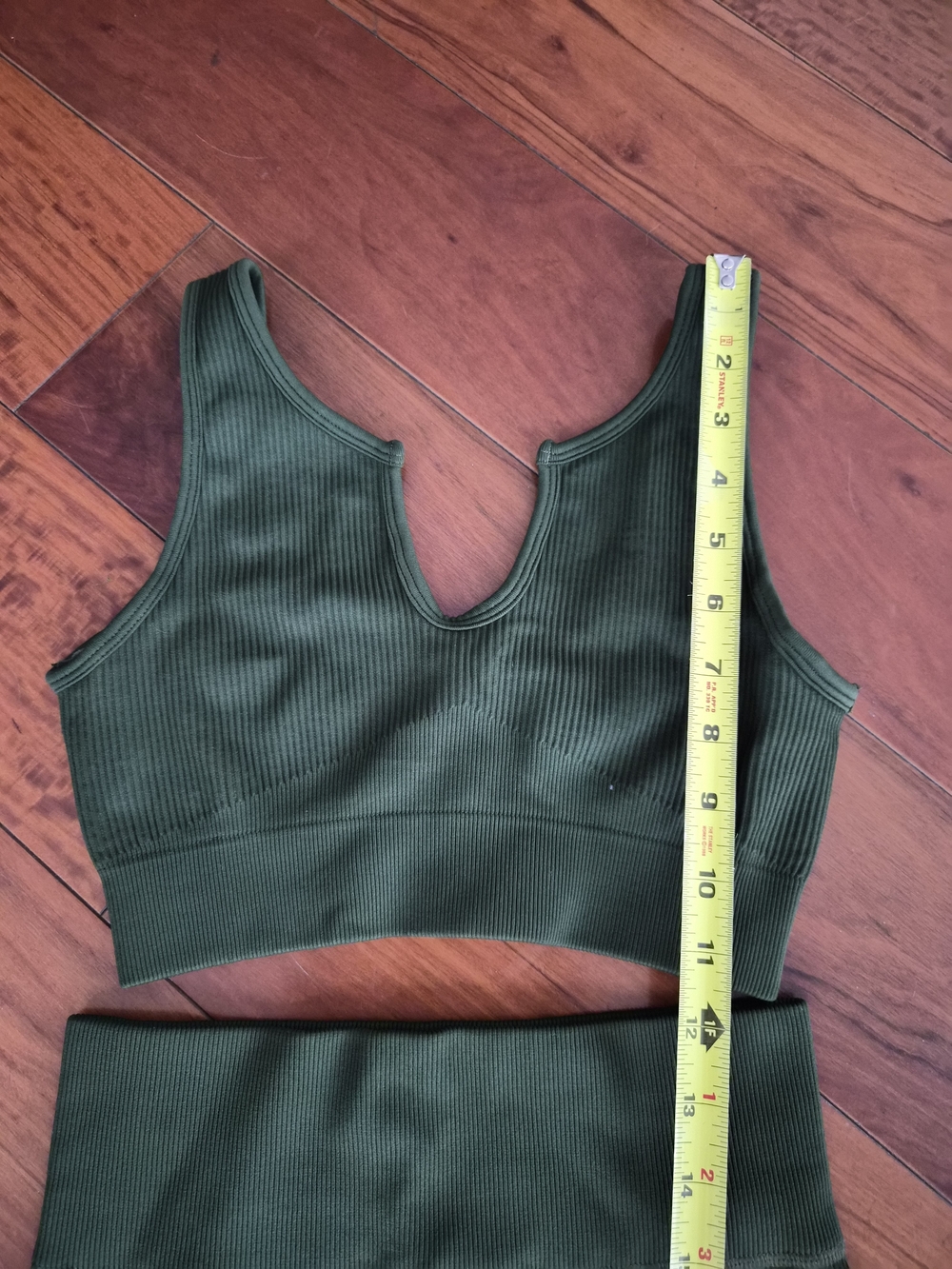 Ribbed Seamless Activewear Set Forest Green • Fits Like XS - Picture 6 of 15